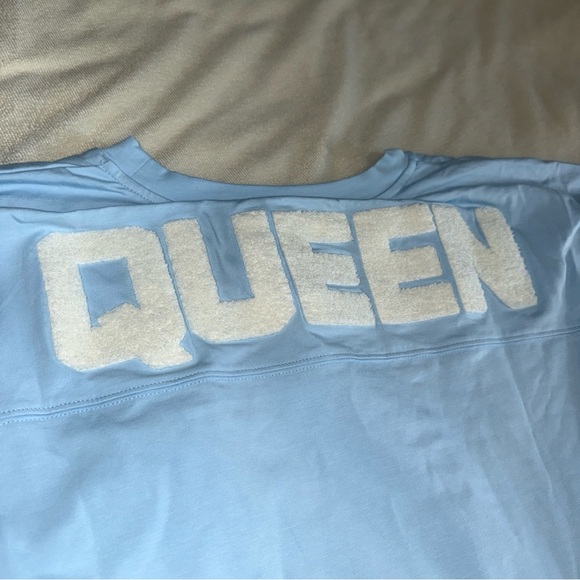 QUEEN OF SPARKLES White Boxy Crop Blouse Short Sleeve l top shirt - Picture 10 of 10